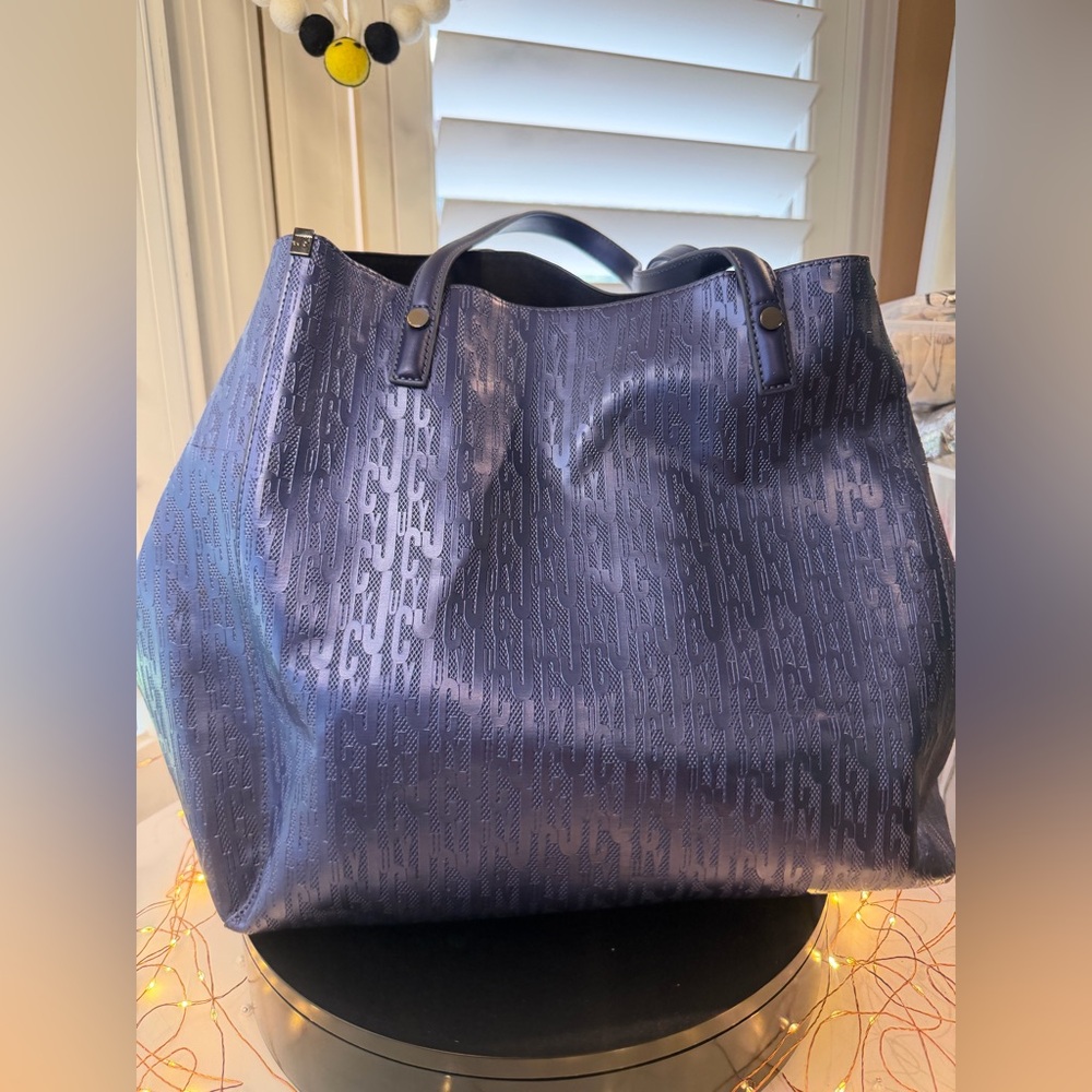 Juicy Couture Navy Embossed Logo Tote, like new.